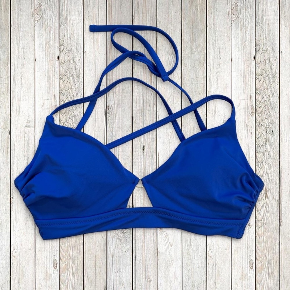 NWT Shade & Shore Royal Blue Halter Bikini Top 34C | Target Swim